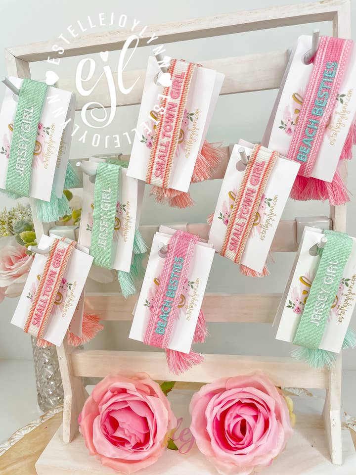 Embroidered Bracelet with Tassels - Custom Embroidery for wholesale by EstelleJoyLynn, LLC