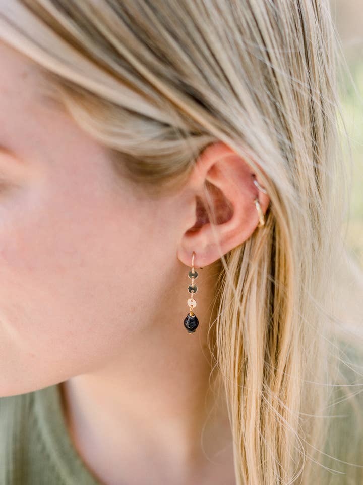 Dainty Paper Bead Dangle Earrings for wholesale by The Bead Project by TWOPU