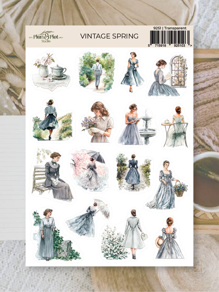 Primavera vintage | Autocolantes por atacado de Plan & Plot Studio