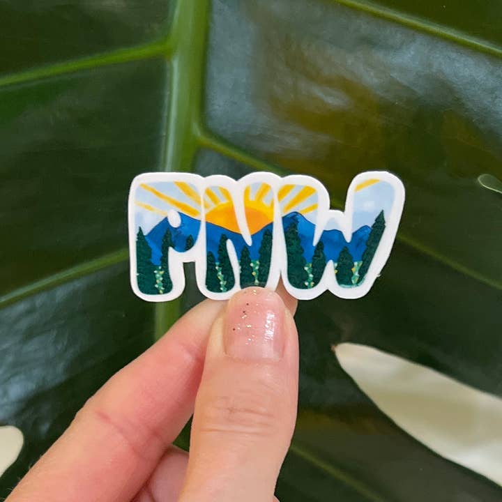 Granola Girl Outfitters - Wholesale Sticker - Mini PNW Mountains Sticker - Light-weight / Indoor: πΏπ2
