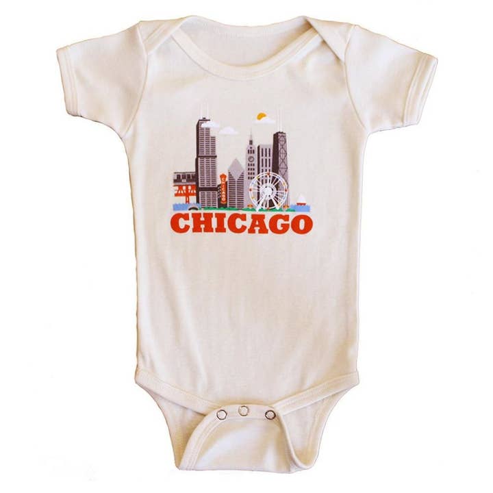 Chicago Cityscape natuurlijke onesie voor wholesale door All Good Living