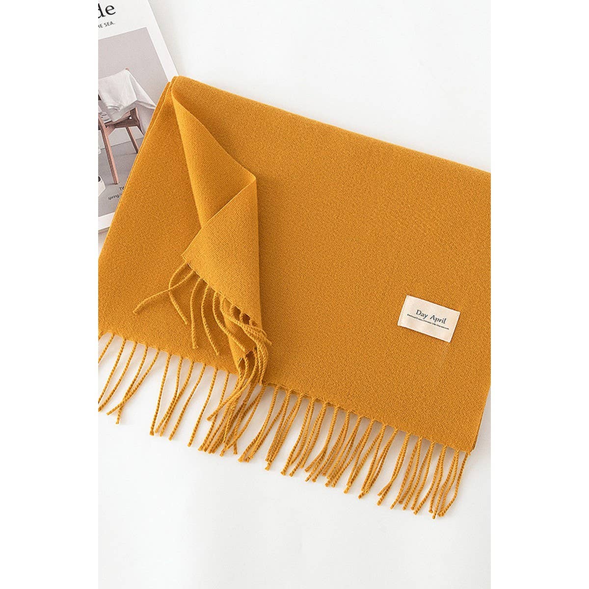 NINEXIS - Vente Écharpe – femme - CWASC1482_ÉCHARPE CHAUDE DE COULEUR UNIE À COL CHÂLE5