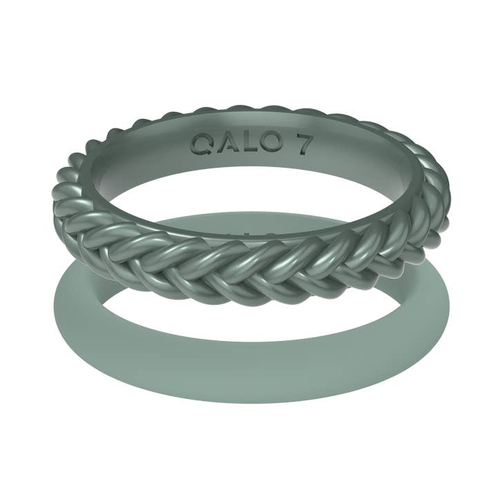 Iceberg Green Braid & Classic 2 Stack Ring for wholesale by QALO