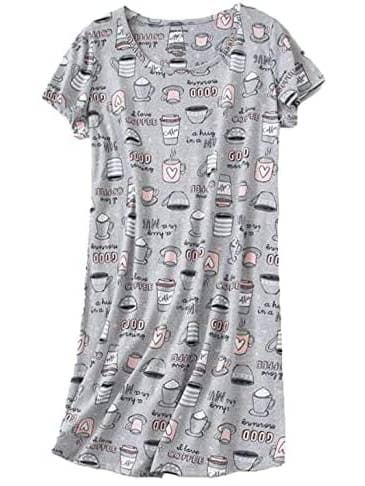 S.CHRISTINA Cotton Nightgown Assorted Print Short Sleeves Shirt Casual Print Sleepdress for wholesale on Faire