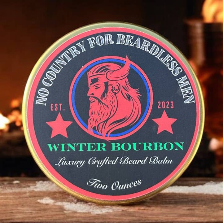 Winter Bourbon Beard Balm (Two Ounces) for wholesale by No Country for Beardless Men