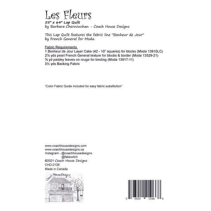 Coach House Designs - Wholesale Quilt - Les Fleurs Quilt Pattern4