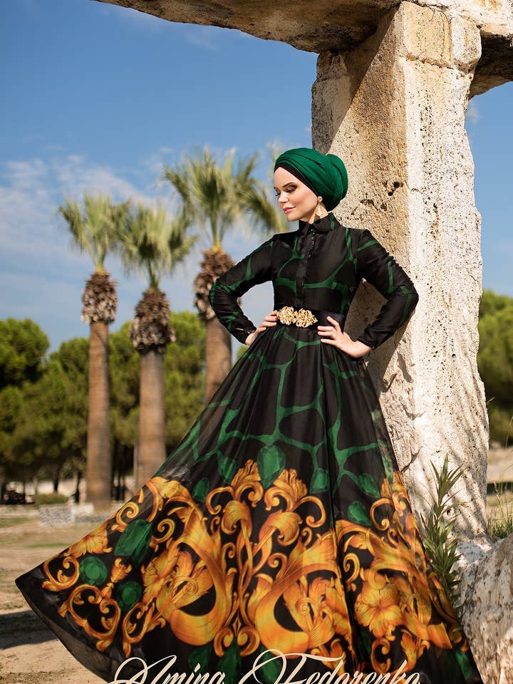 Shakira Green Dress for wholesale by Muslima Wear