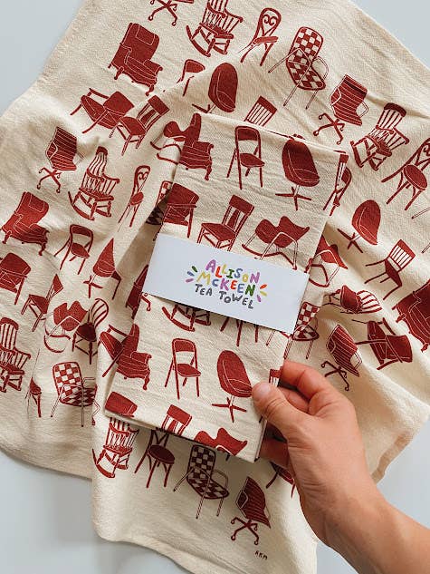 Allison Mckeen Art - Wholesale Tea Towel - tea towel - chairs2