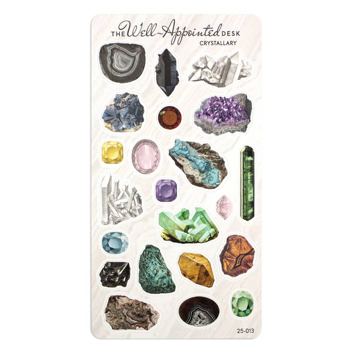 Crystallary Sticker Sheet (25-013) for wholesale by The Well-Appointed Desk