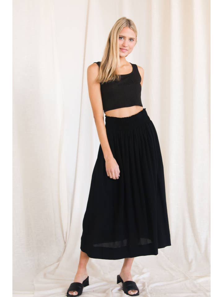 Black Cotton Maxi Skirt for wholesale on Faire