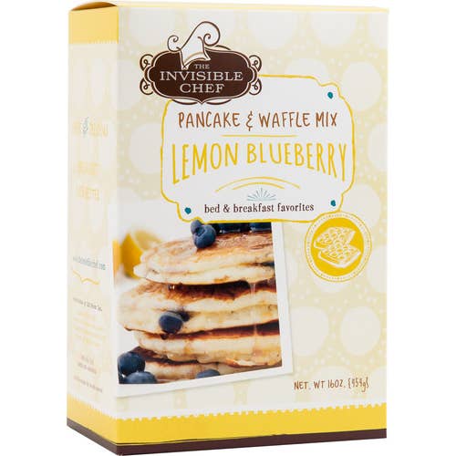 The Invisible Chef - Vente Préparation pour pancakes - Mélange pour crêpes et gaufres au citron et aux bleuets - 16 oz