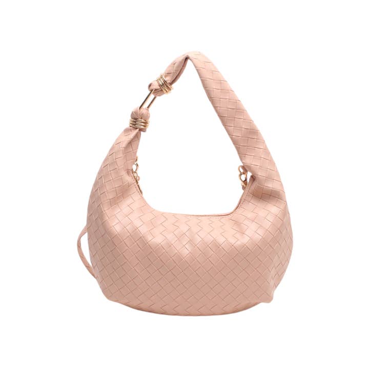 Saco de ombro com alça, efeito entrançado, fecho por atacado de BESTINI