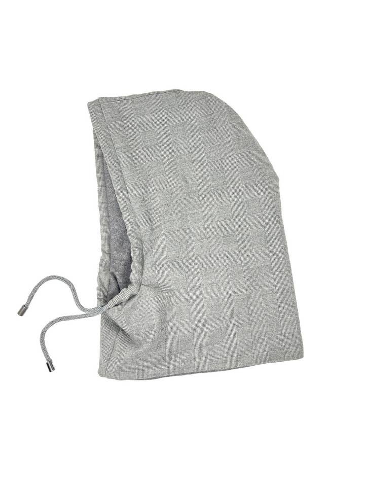 Light grey checked cachemire balaclava per la vendita all'ingrosso da parte di Tétè Accessories