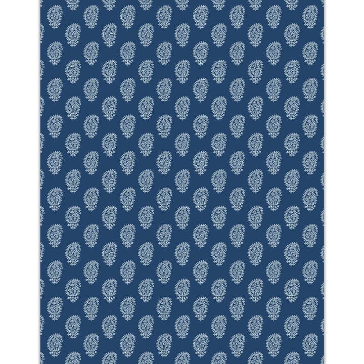 NAVY HOLIDAY PAISLEY-Geschenkpapier (Blatt) für den Großhandel von MELLOWWORKS