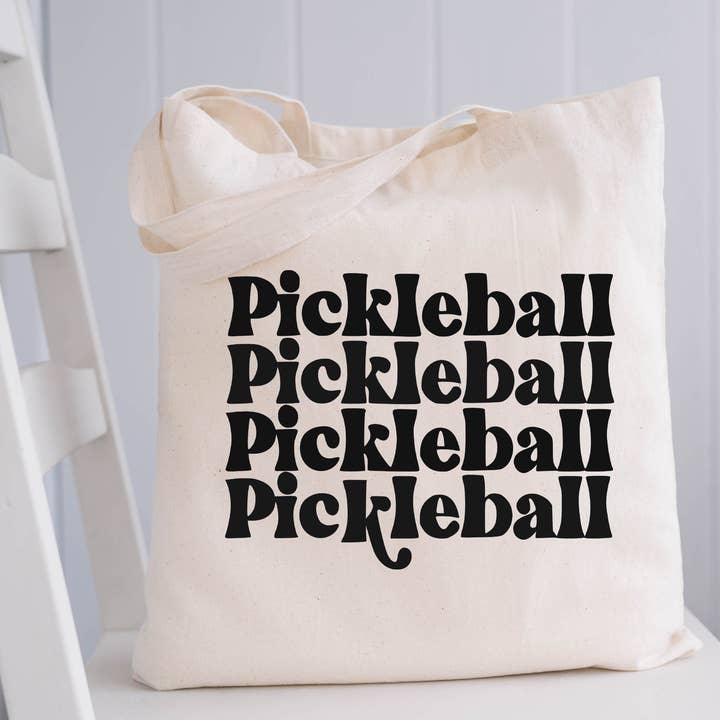 Designing Moments - Wholesale Tote Bag - Unisex - Pickleball x4 Funny Pickleball Addict Market Canvas Tote