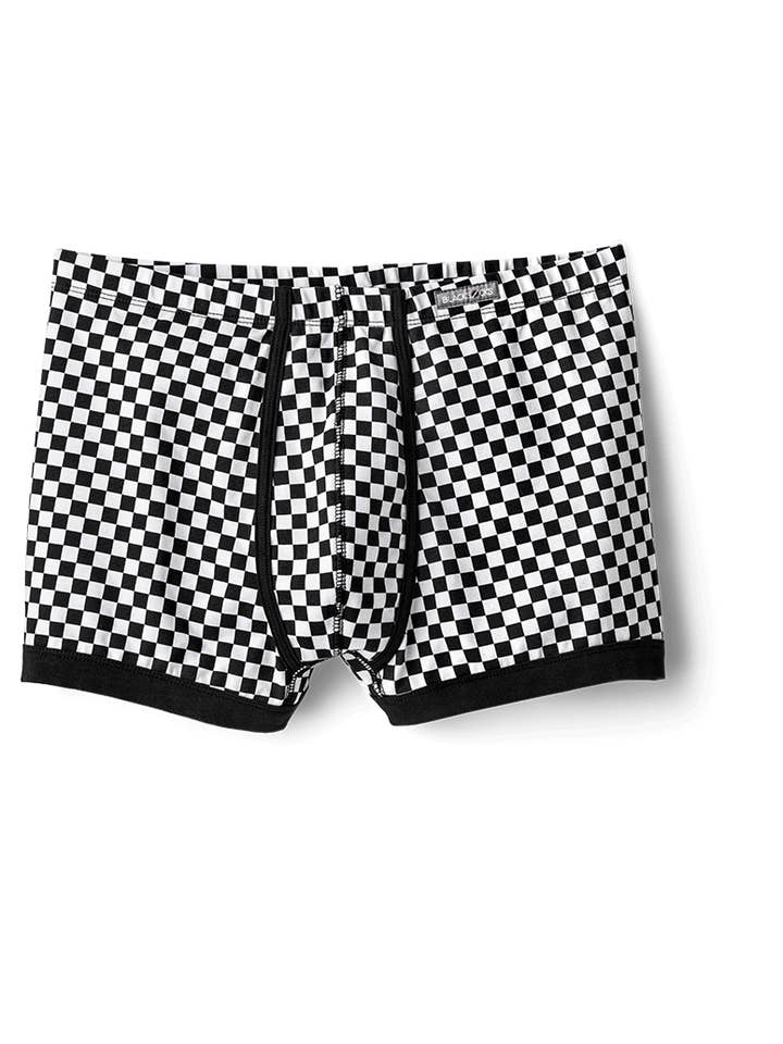 Boxer dolphins with checks: rebellious but soft for wholesale by BLACKSOCKS