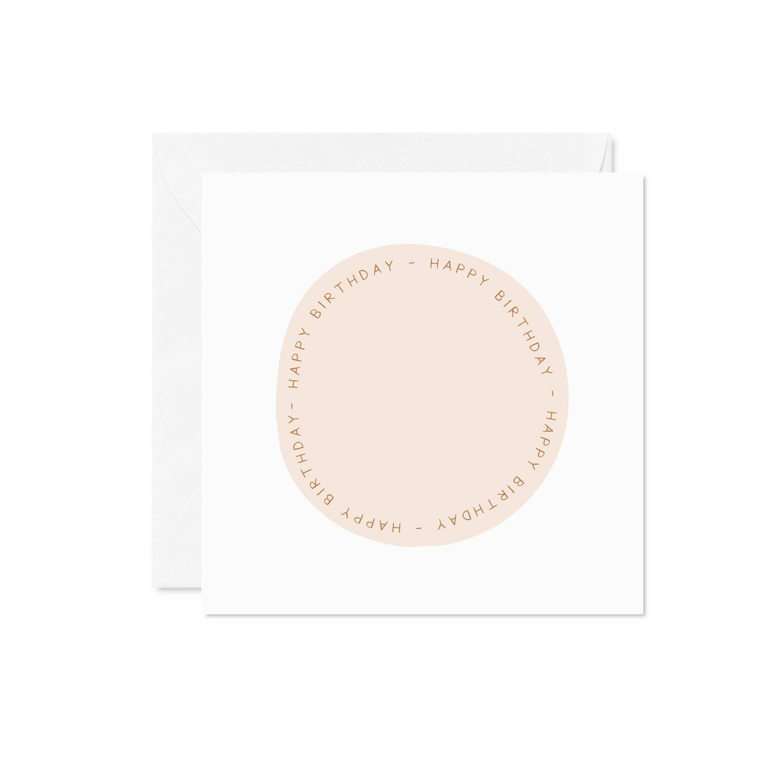 PennedBlack - Wholesale Birthday card - Happy Birthday Circle Mini Greeting Card - Blush