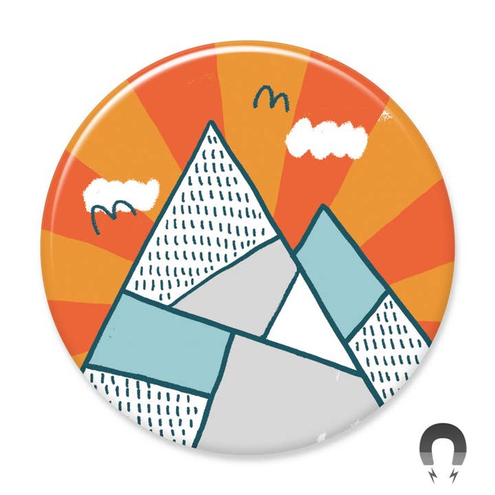 Mountains Orange Big Magnet for wholesale by Badge Bomb