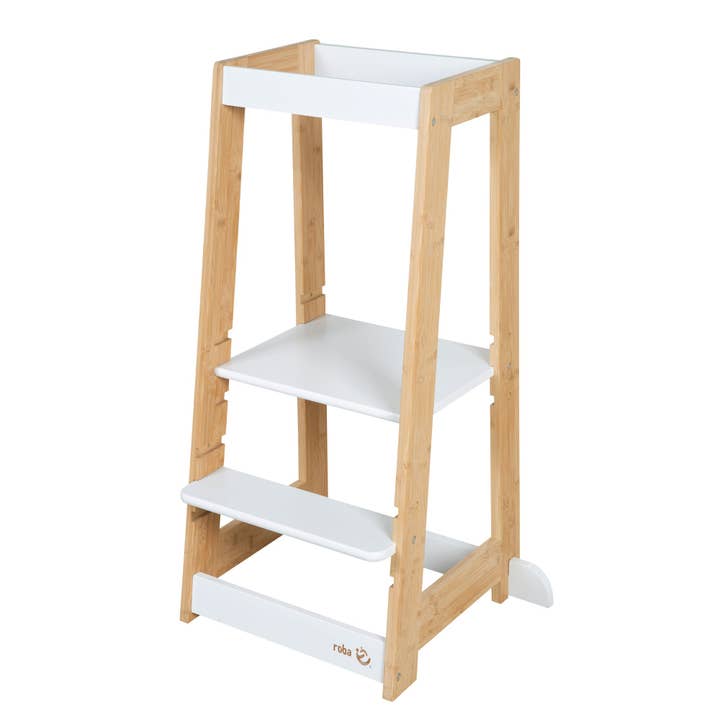 ROBA läratorn trä vit/bambu, belastbar upp till 80 kg för wholesale av roba kids