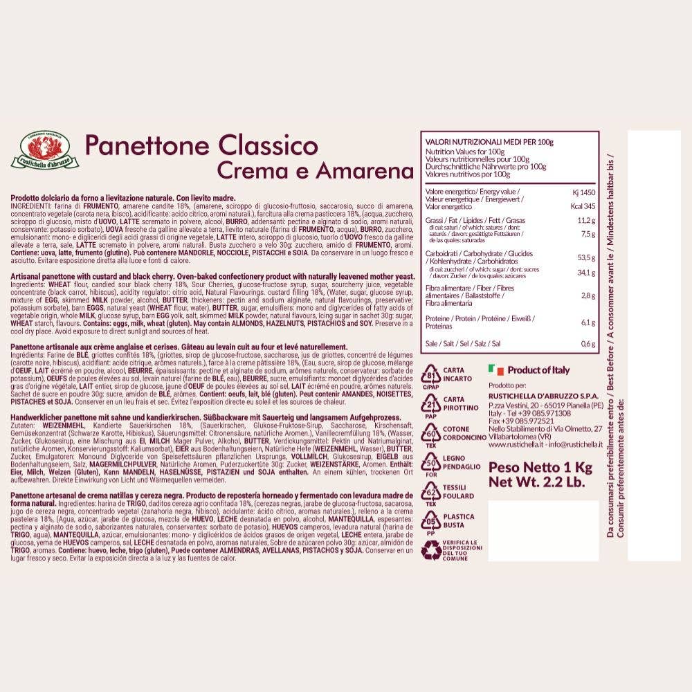 Casa Rustichella by Rustichella d'Abruzzo SpA - Wholesale Cake - Sour Cherry and Custard Panettone Limited Edition 1 kg2