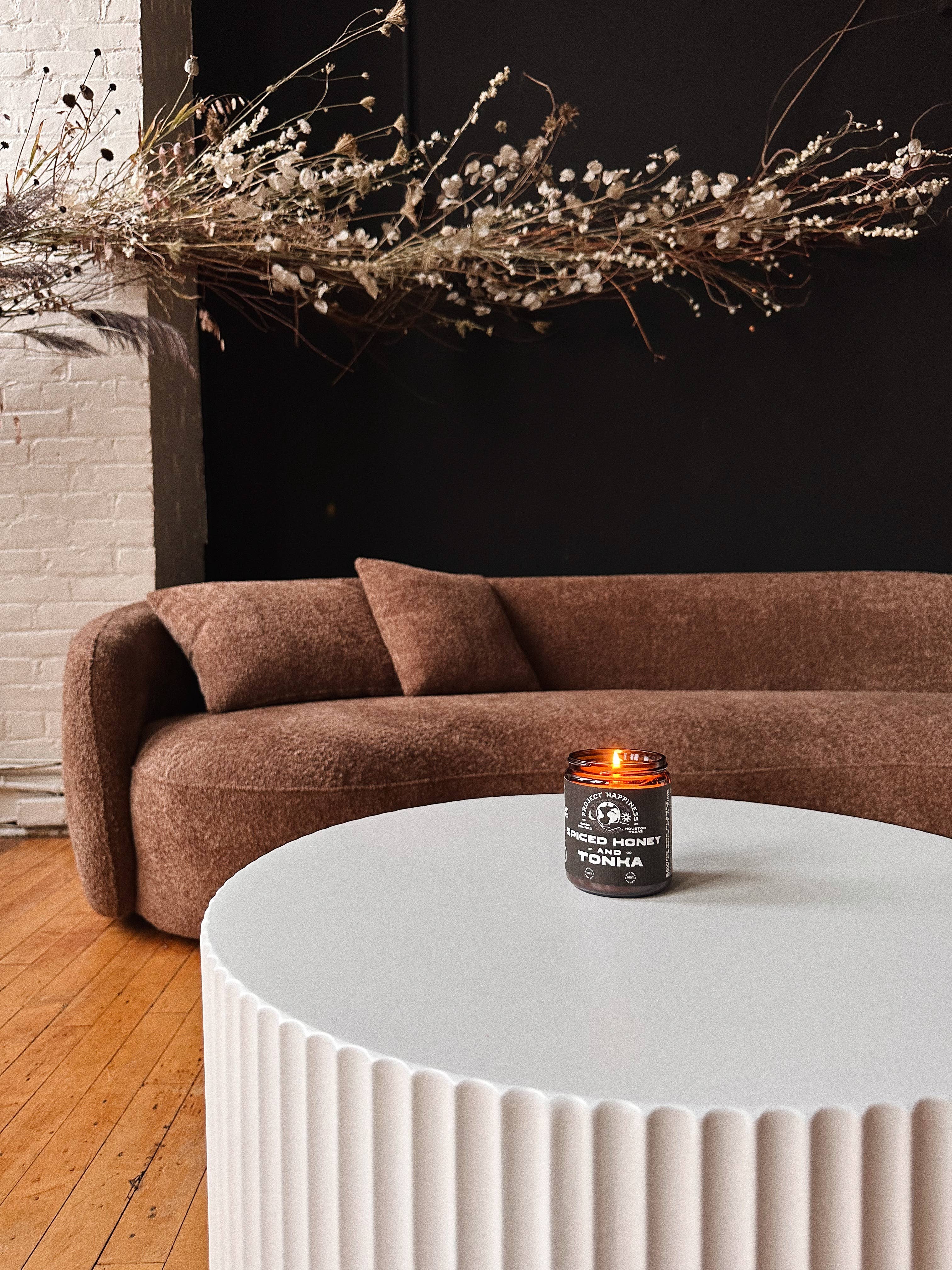 Project Happiness Candle Co. - Wholesale Jar/Filled Candle - Spiced Honey and Tonka Soy Candle - 8oz5