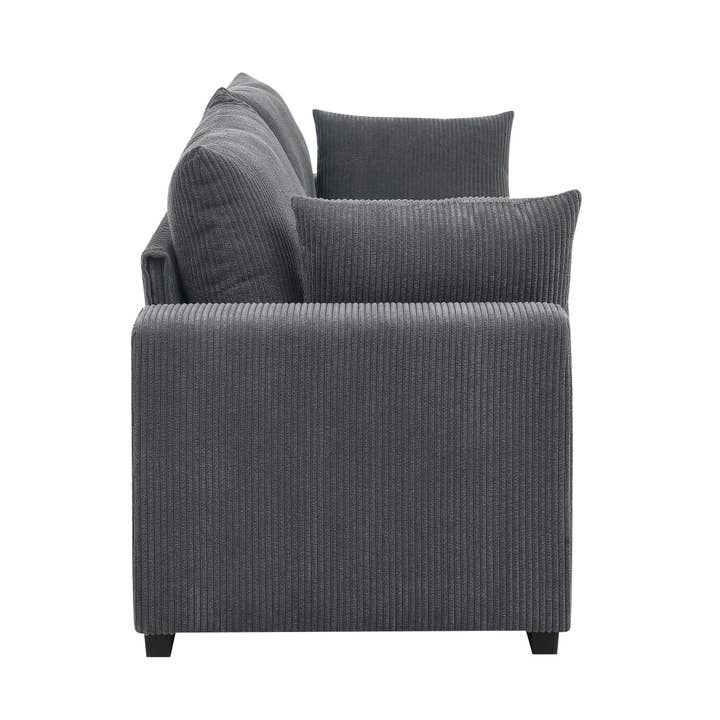 HOMYCASA DESIGN INC - Wholesale Sofa - Coastal Haven Corduroy Sofa with Deep Cushions Neutral Color3