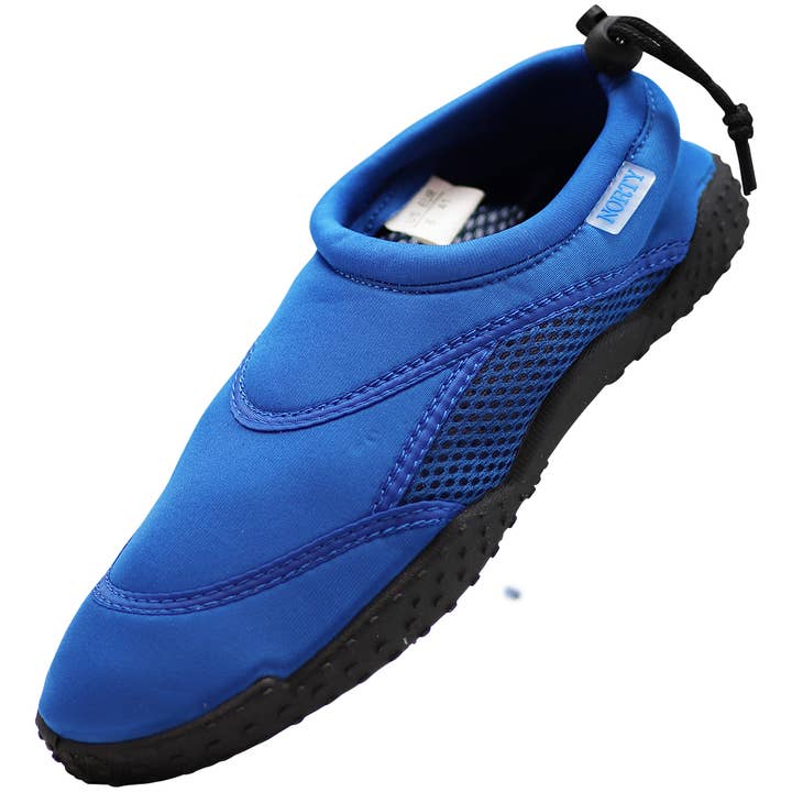 Zapatillas acuáticas Norty para hombre de 8 a 13 años, color azul, prepack para venta al por mayor de The Norty Brand