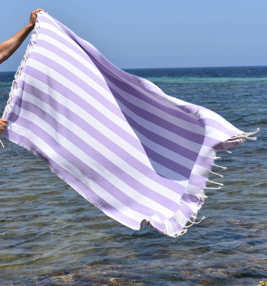 Fouta Tunisia - Vendita all'ingrosso Telo mare - Fouta Alaska con righe verticali eleganti17