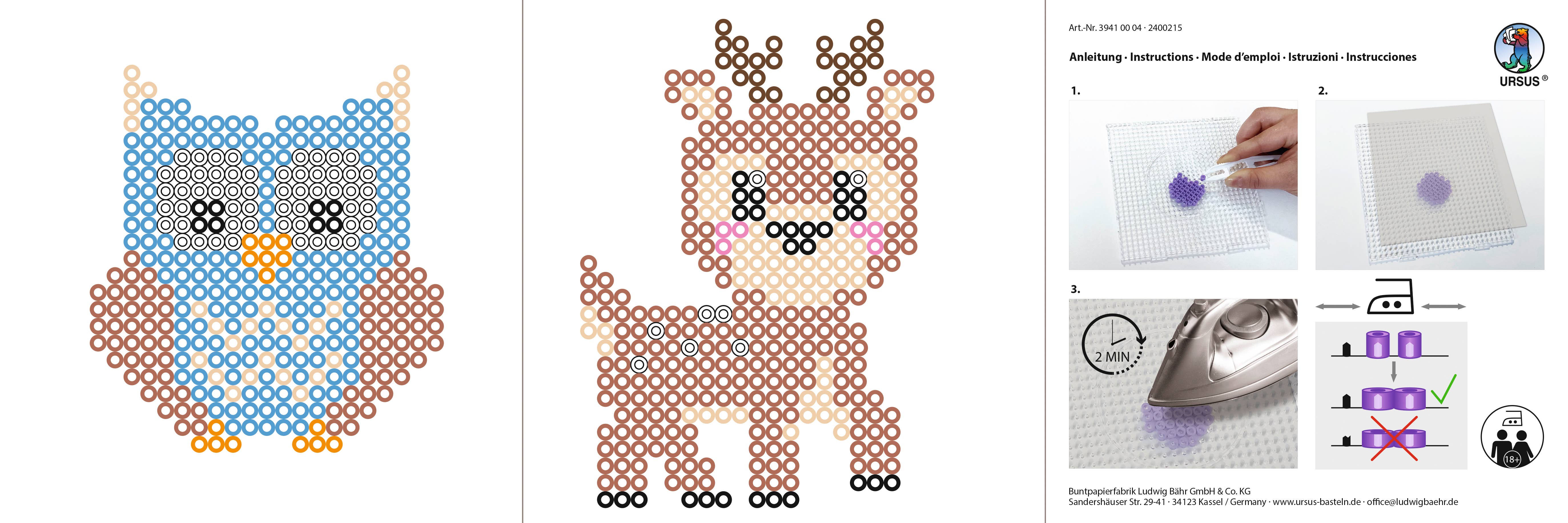 URSUS® / Buntpapierfabrik Ludwig Bähr GmbH & Co. KG - Wholesale DIY Craft Kit - Kids - Iron-on bead set "Forest Animals"8