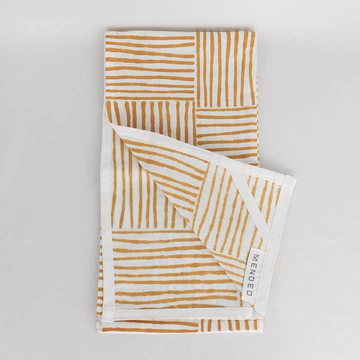 Mended - Wholesale Tea Towel - Tea Towel - Striped - Mustard2
