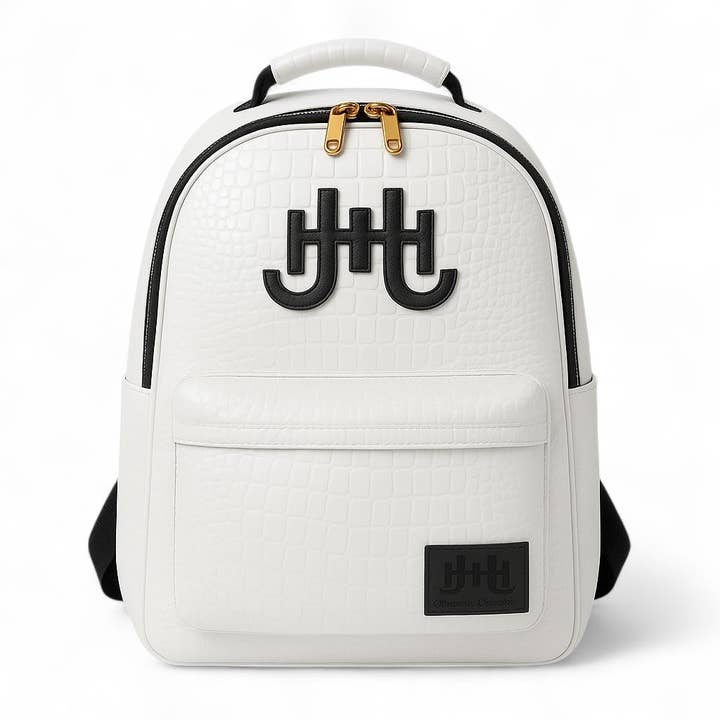 Sac à dos monogramme J.H en croco embossé pour la vente par J.HINTON