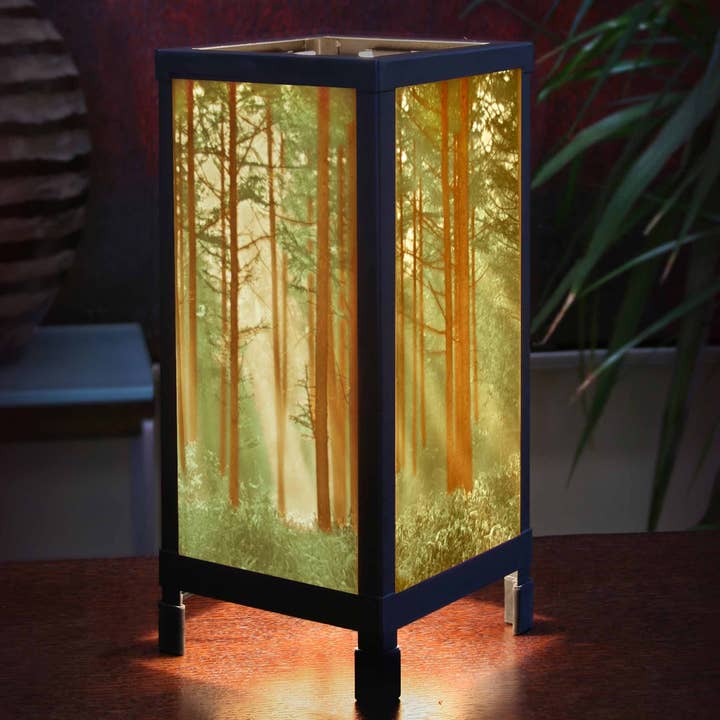 Colored Woodland Sunbeams Porcelain Luminaire Lamp for wholesale by The Porcelain Garden Inc.