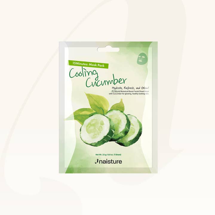 Naisture - Wholesale Skincare Face Mask - Cooling Cucumber Sheet Mask (10pc)
