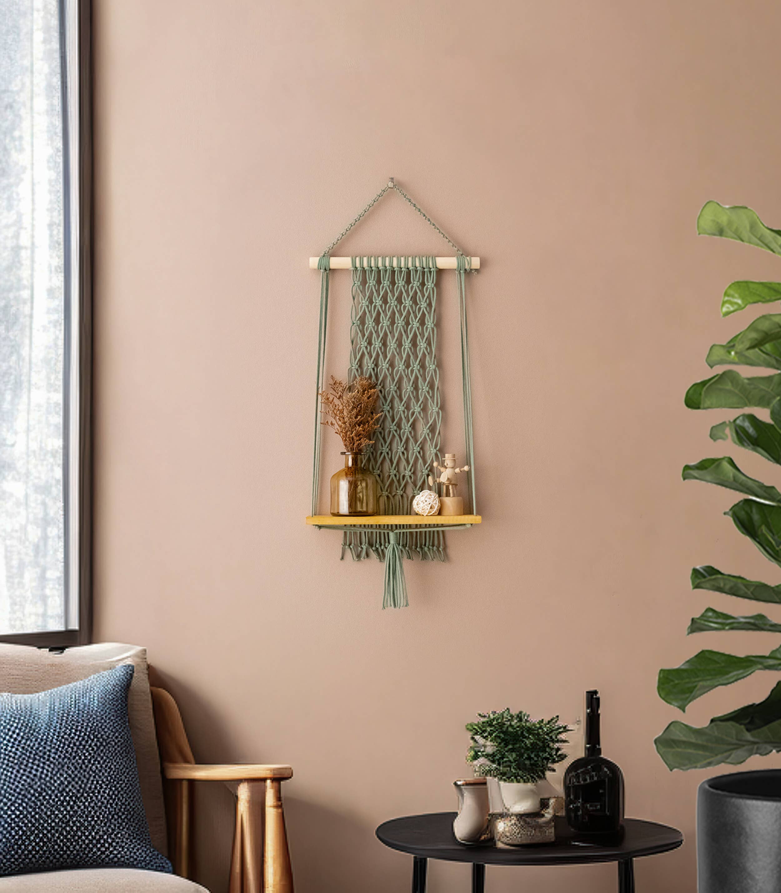 HeartCrafted - Wholesale Vrijstaande plank - Macrame Boho Plank S166