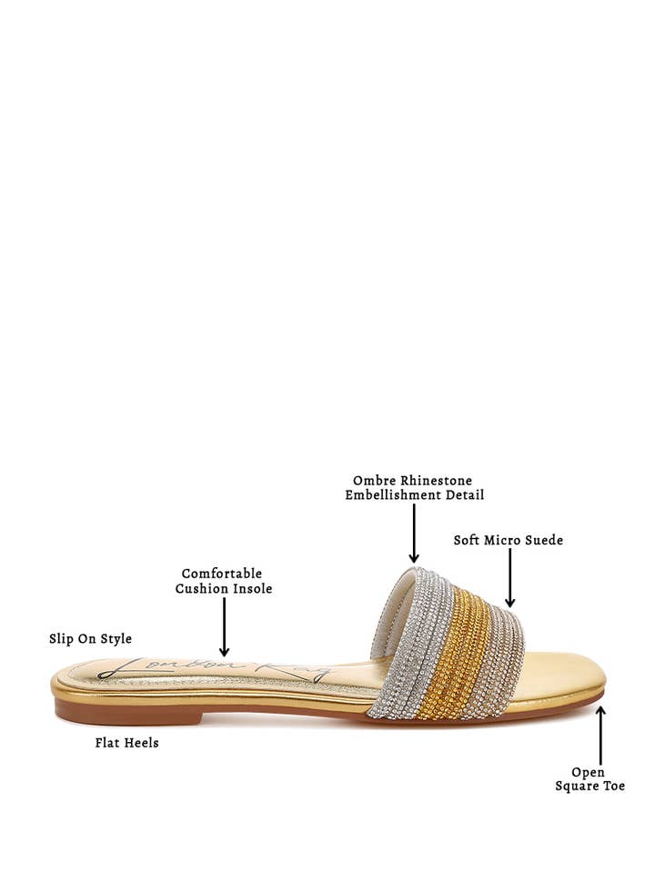 Rag Company - Wholesale Sandals – Women's - Chrisy Rhinestone Strap Slip On Flats4