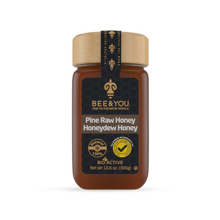 BEE&YOU - Vendita all'ingrosso Miele - Miele di pino grezzo, gusto esotico, artigianato selvatico, 10,6 oz