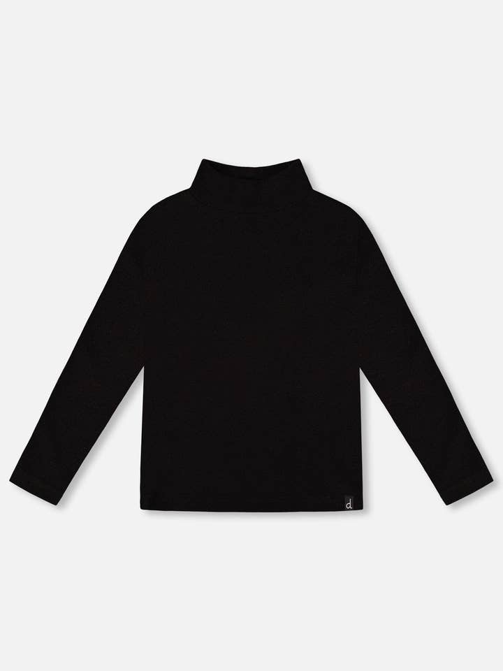Haut à col montant côtelé ultra doux noir pour la vente par Deux par Deux