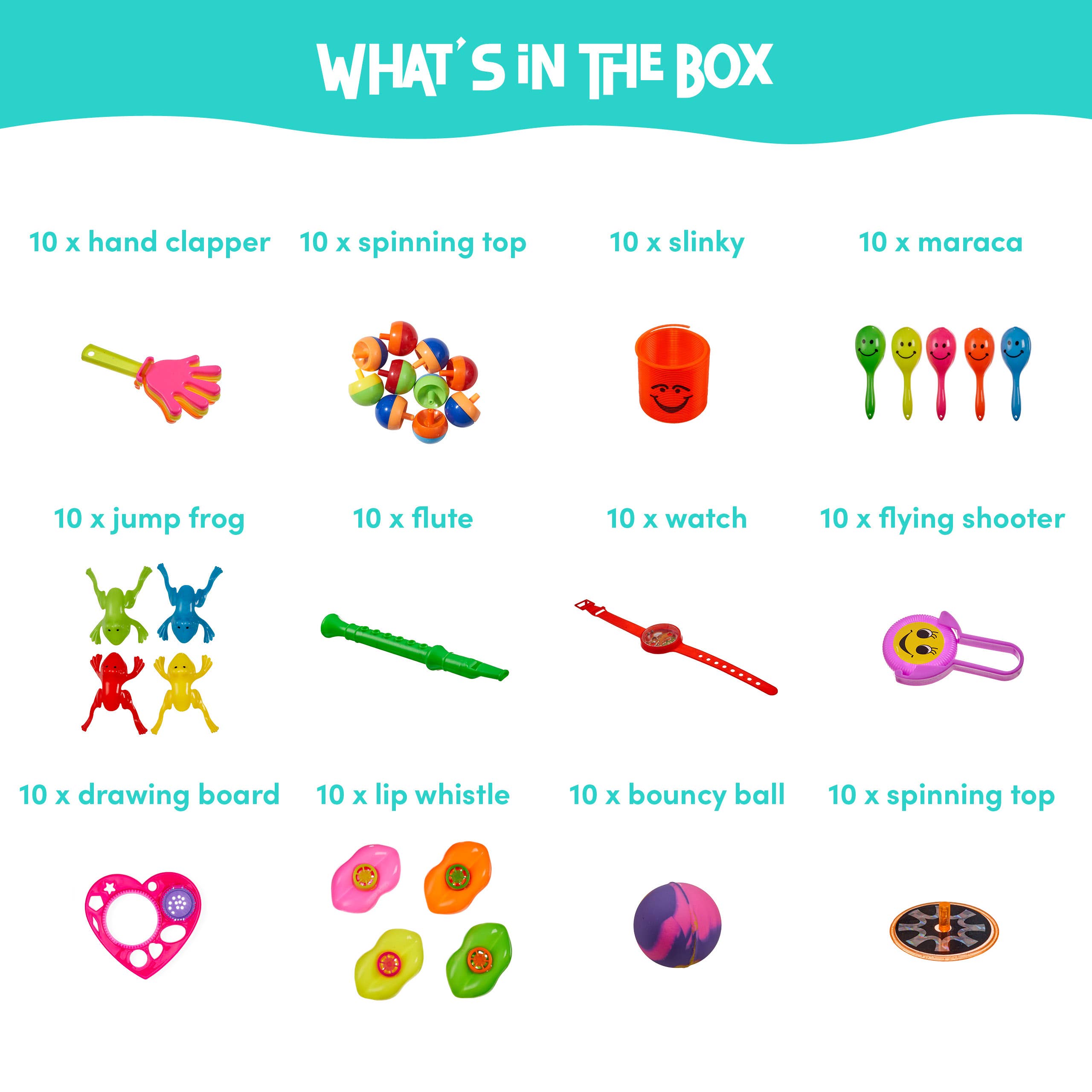 The Twiddlers – Conjunto de brinquedos - Crianças por atacado – Pacote de 120 brinquedos variados4