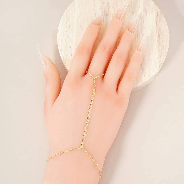 Sensibling Corp. - Wholesale Link & Chain Bracelet - Gold Dipped Delicate Hand Chain Bracelet2