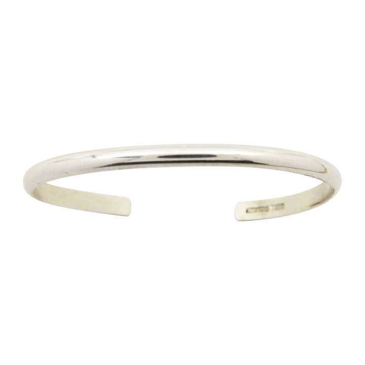 Elaine Tahe Navajo-Armband aus Sterlingsilber, halbrund, schlicht, 4 mm für den Großhandel von Select Lines