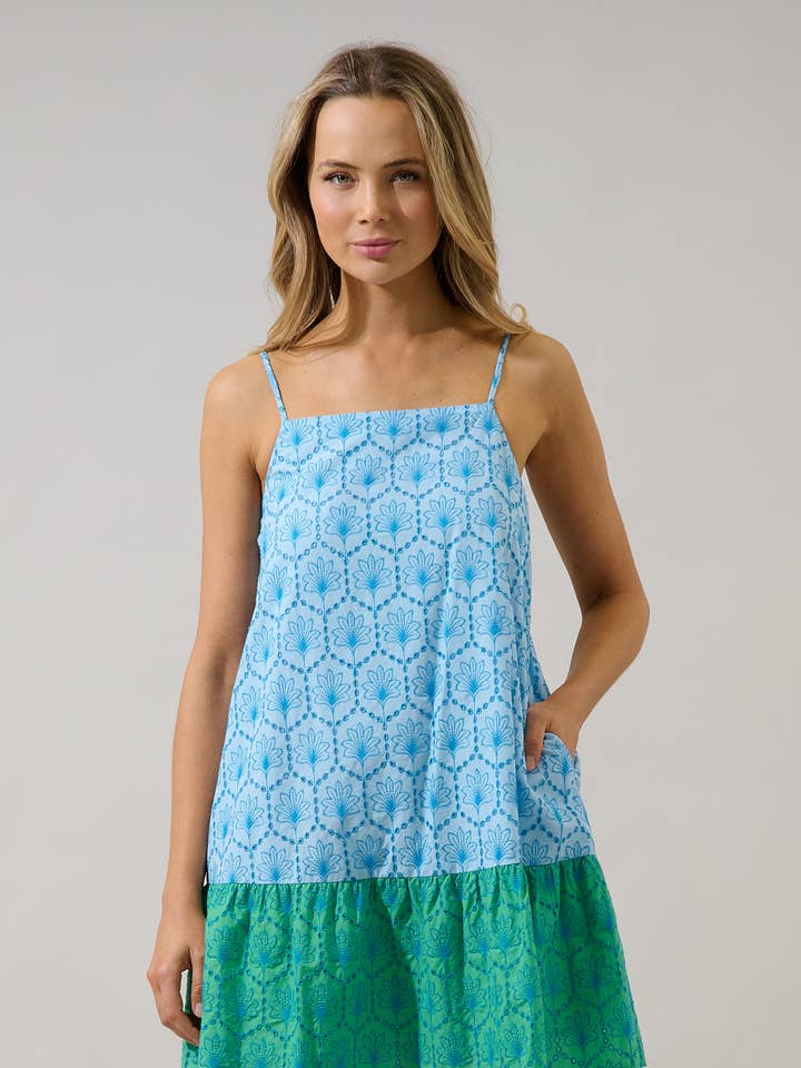 Jenny Shift Mini Dress Mirada Eyelet for wholesale by Sugarlips