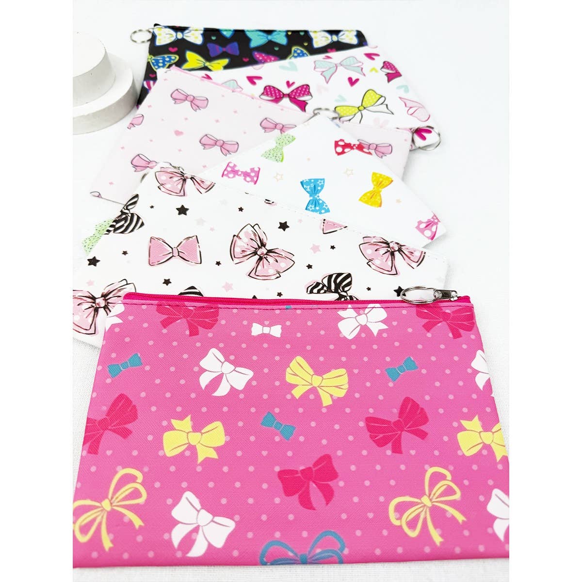 MIX COLOR Adorable Bow Theme Coin Purse with Key Ring for wholesale on Faire8