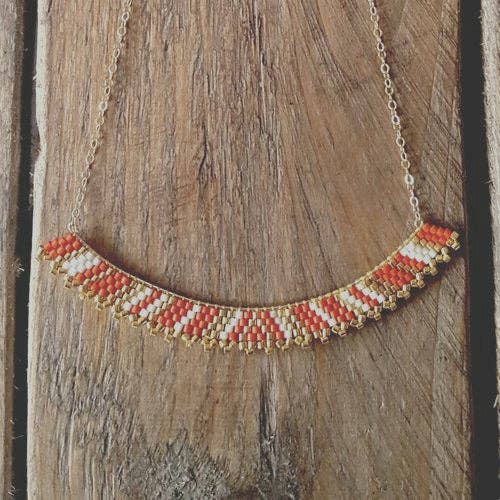 Luna Red Saffron Necklace for wholesale by C'cedille