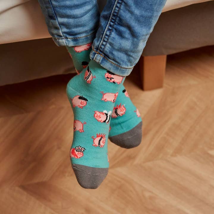 KYLIE CRAZY - Wholesale Socks - Kids - Cotton socks for boys, resistant and fun. Pigs1