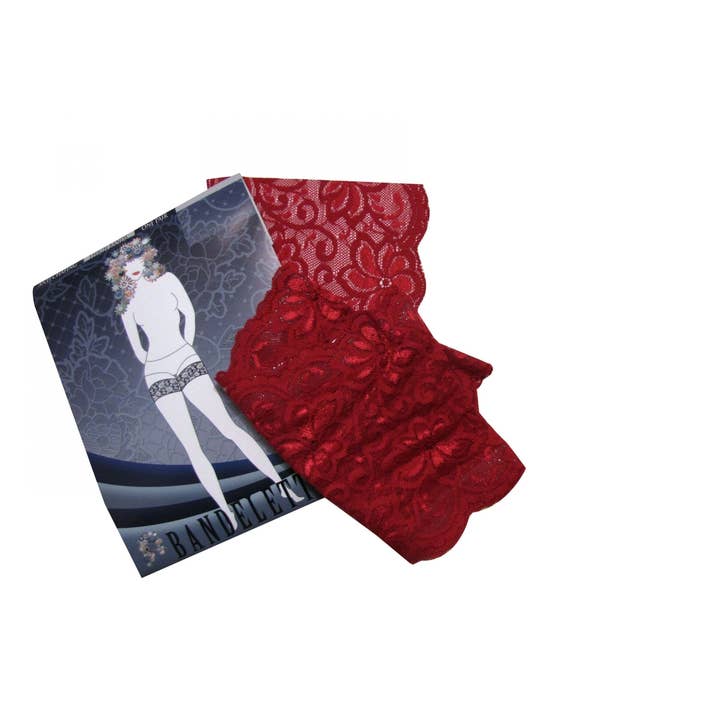 Bandelettes® – Roupa interior - Mulher por atacado – Bandelettes@ faixas anti-atrito na coxa, vermelho, renda Dolce (cópia)5