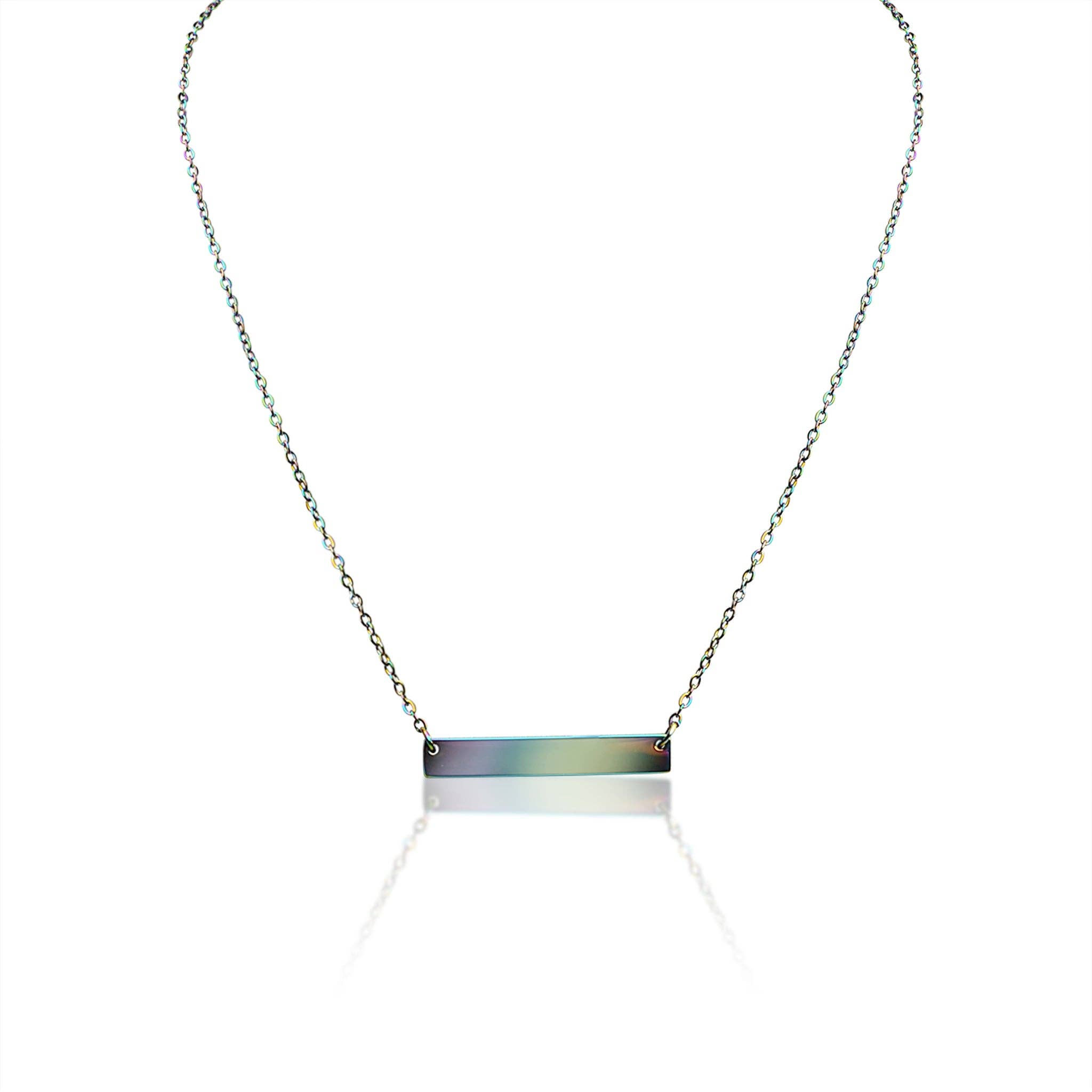 WJW - Wholesale Pendant/Charm Necklace - Polished Blank Stainless Steel Bar Necklace4