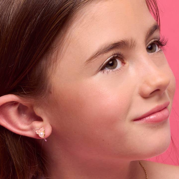CLIP ON Cutie Earrings | Pink Chic Bow
for wholesale by Girl Nation