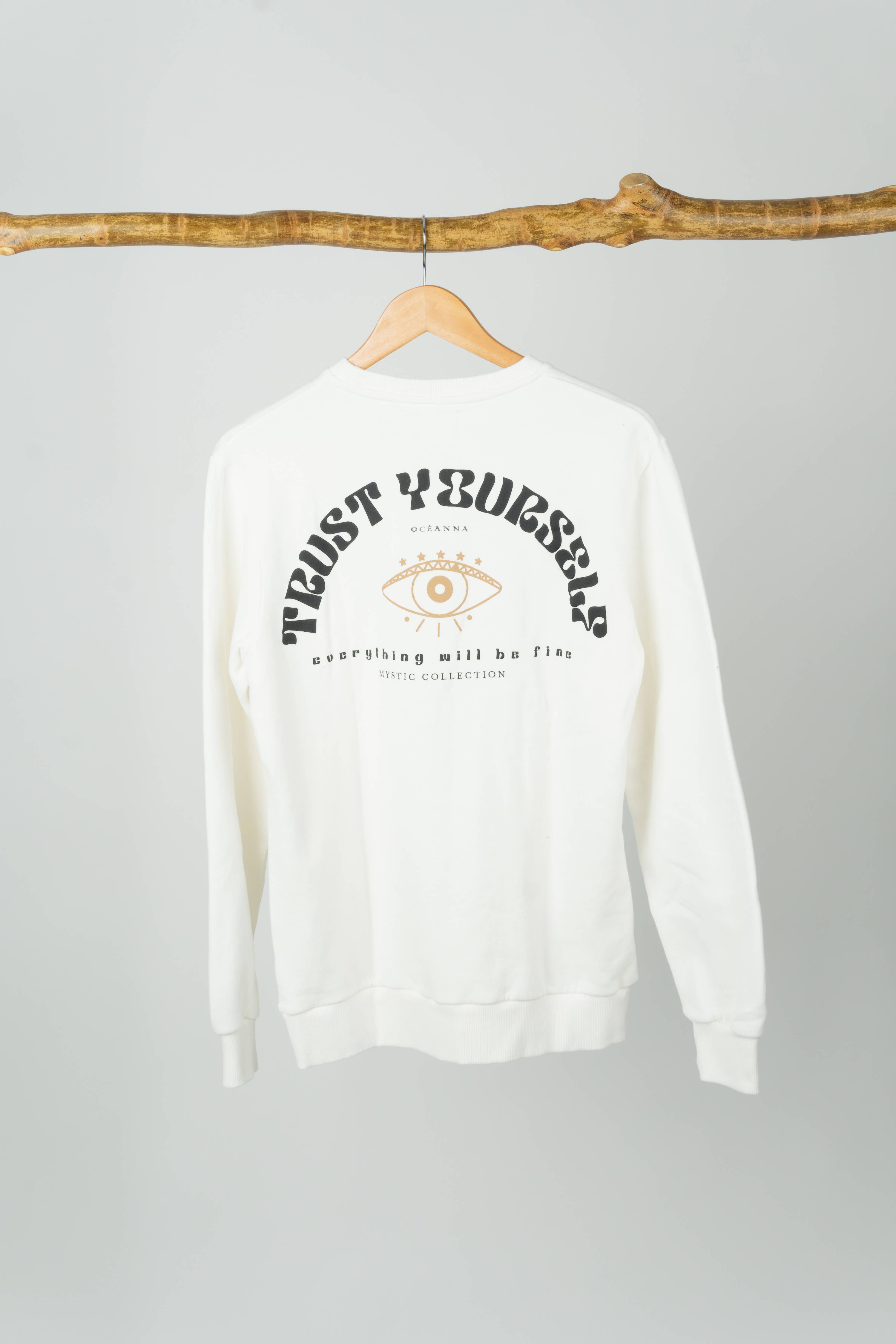 White Trust Organic Hoodie for wholesale on Faire