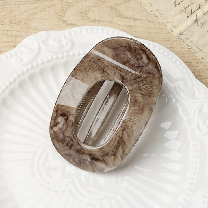 SoapElenGlen - Wholesale Hair Clip - Women's - Marbled Oval Hair Claws, Minimalist Hair Accessories