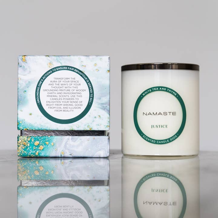 Justice Candle White Tea & Thyme for wholesale by Namaste Collections